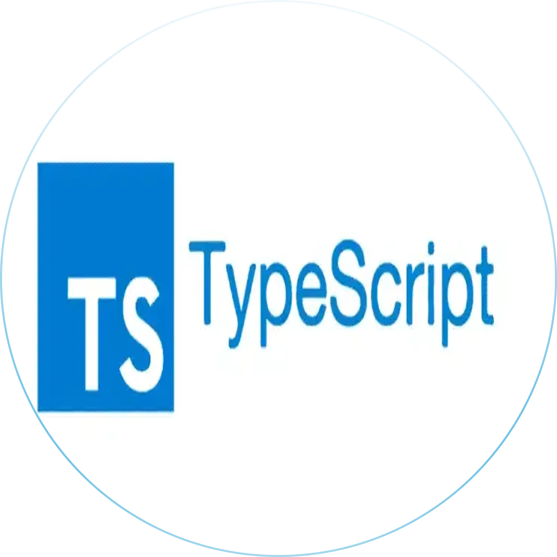 Logotipo do TypeScript sobre fundo branco