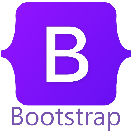 Logotipo do Bootstrap sobre fundo #7b11f9