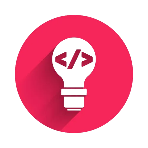 Logotipo abstrato de ideia sobre fundo #f6265a